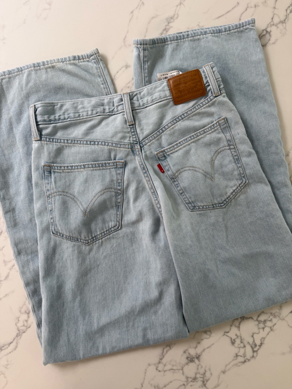 Levi's Ribcage Wide-Leg Linen+ Jeans - Luxury Trip Light Wash - Size 29 - Picture 3 of 6